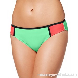 California Waves Women's Colorblocked Hipster Bikini Bottom Swimsuit Mint B06XHLF9LV